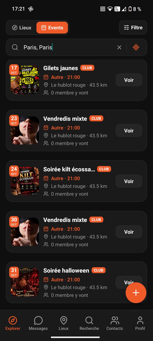 Application libertine PlaceUp — soirées et événements libertins près de toi (clubs)